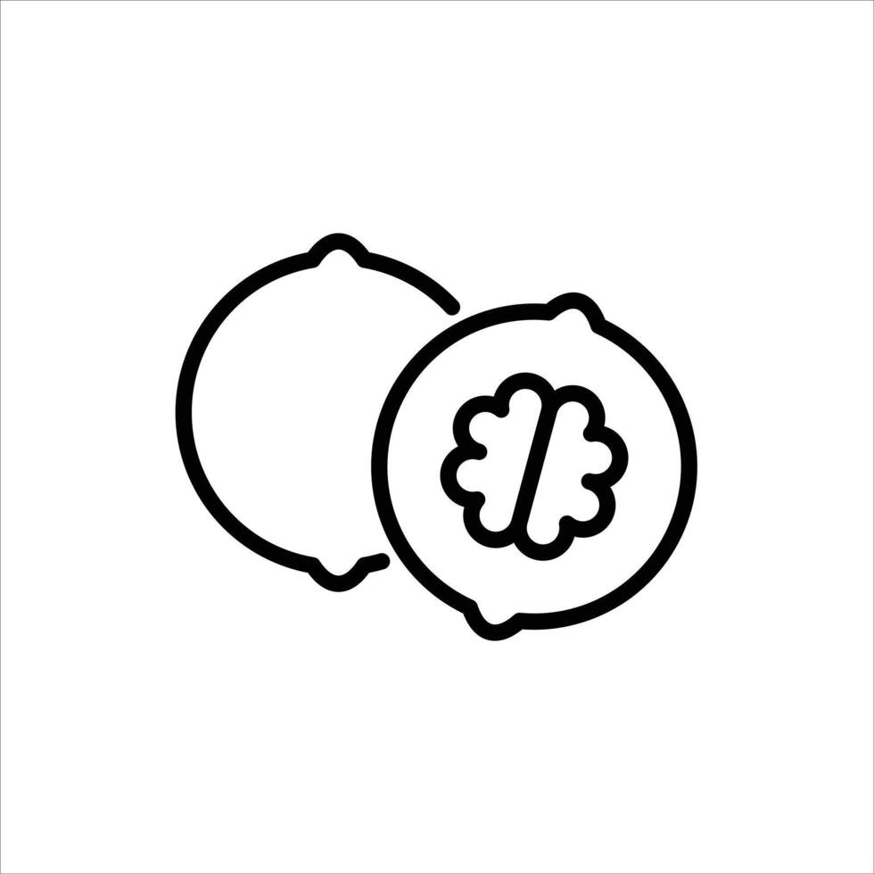 Walnut outline icon. Walnut black line illustration. vector