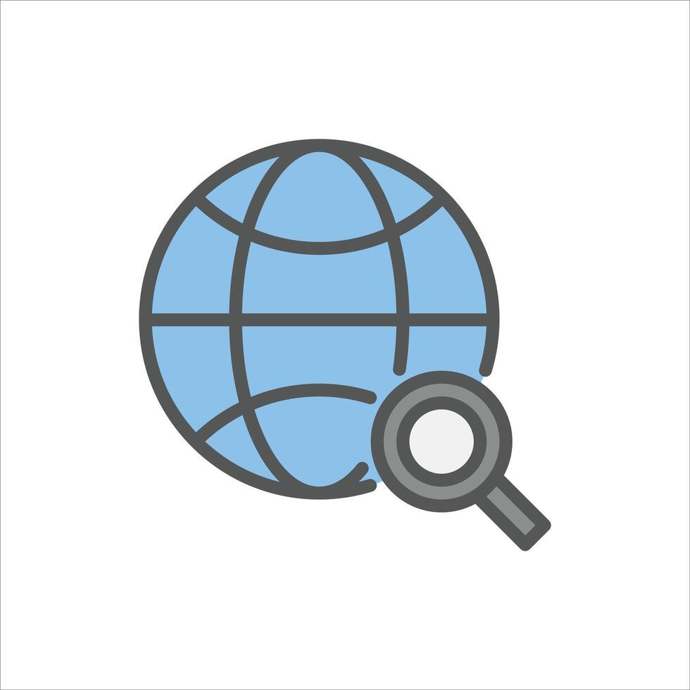 discover filled outline icon. discover color line illustration. vector