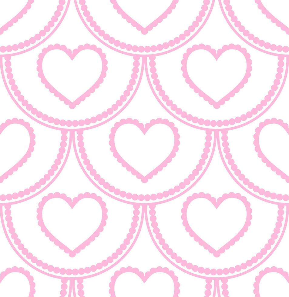 Symmetrical seamless pattern with layered hearts. Perfect for Valentine's Day or other love themed projects. vector
