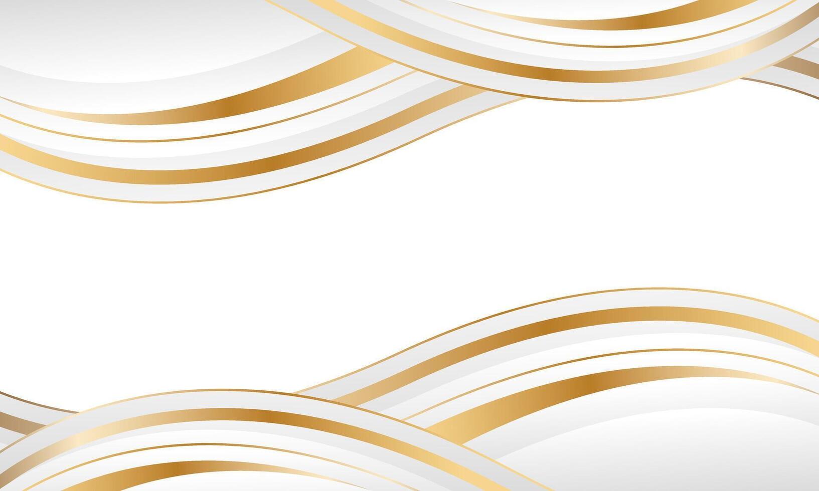 Elegant white-gray luxury wave background with gold lines. Abstract modern wallpaper. Suitable for templates, banners, covers, sales, events, awards, websites, pages and more vector