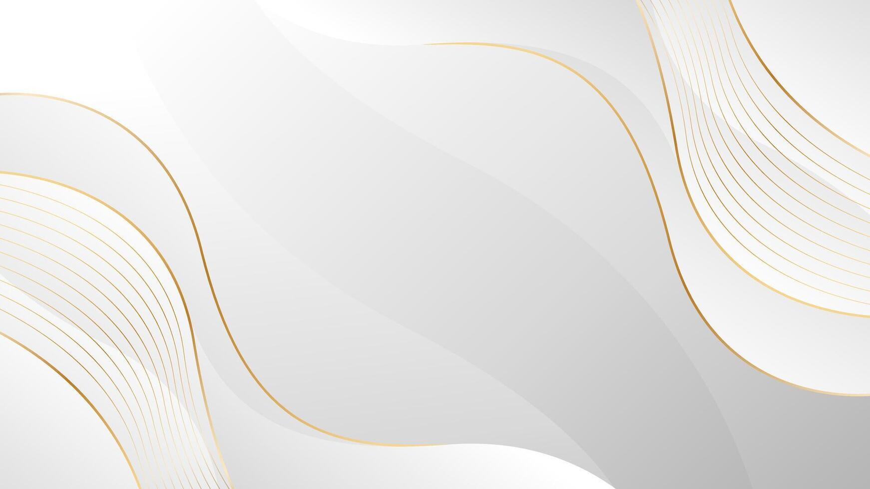 Abstract Gray and white background, golden luxury design vector