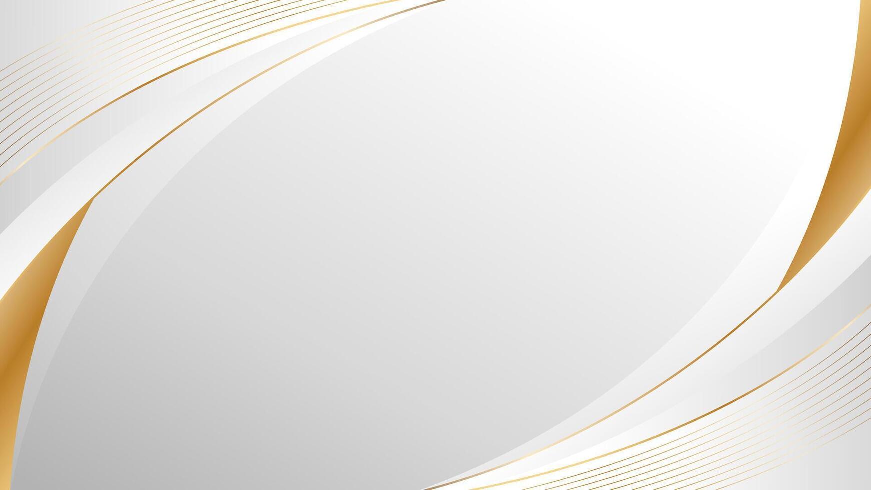 Modern Elegant White and Gray Background with Golden Accents for Templates vector