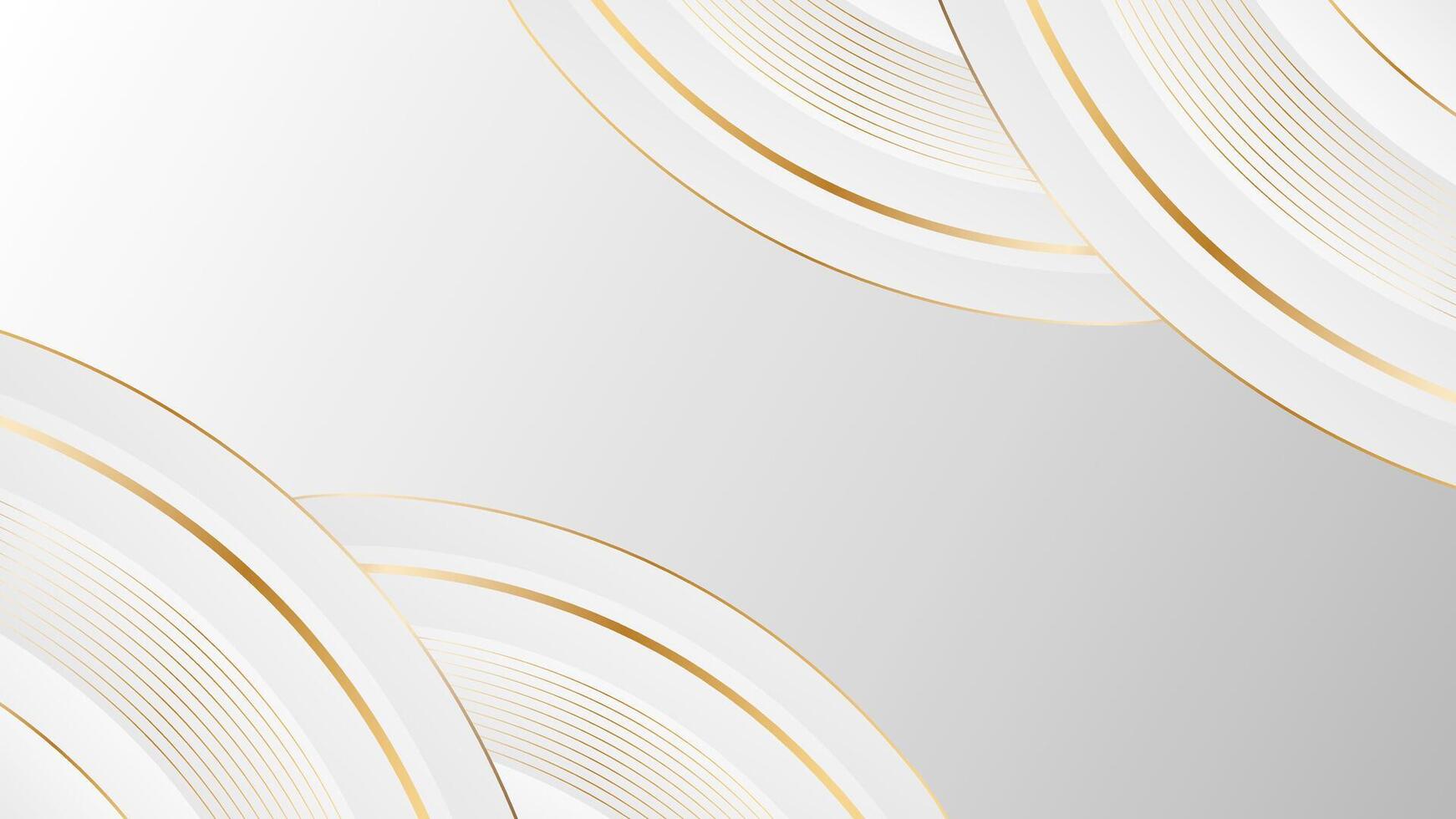 Luxury White Gray Curve Background with Elegant Gold Lines for Business and Branding vector
