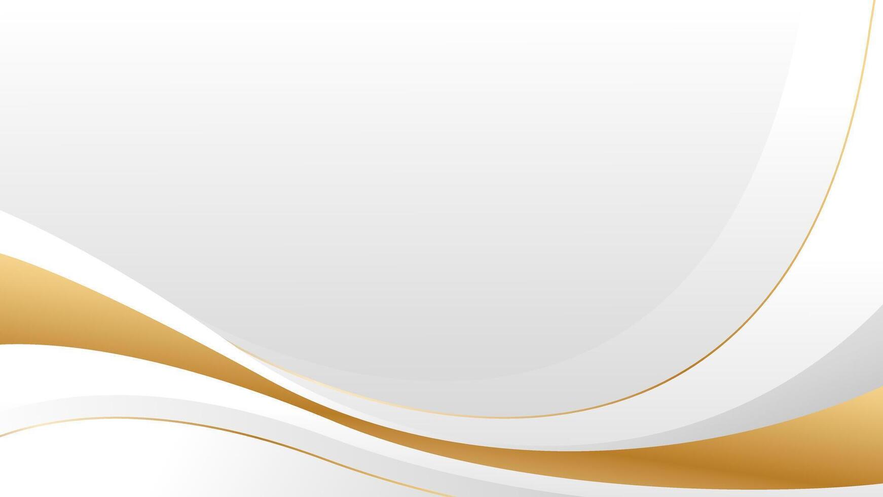 Abstract minimalist gold and white wave background for premium design vector