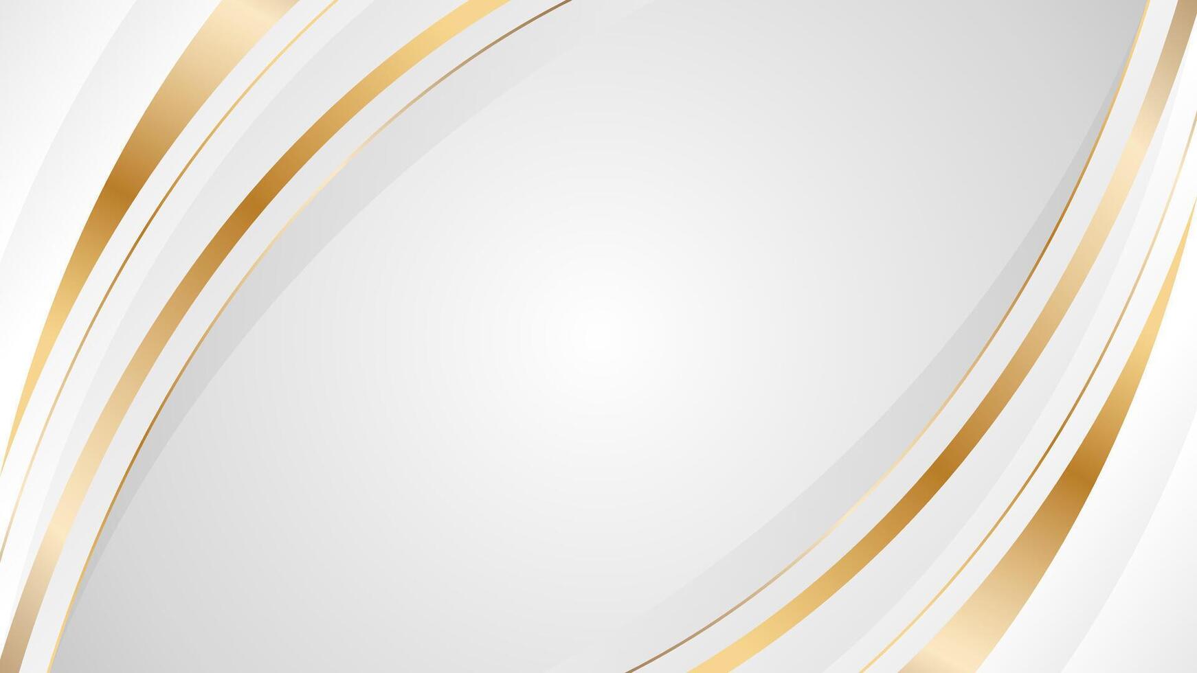 Elegant white-gray luxury curve background with gold lines. Abstract modern wallpaper. Suitable for templates, banners, covers, sales, events, awards, websites, pages and more vector
