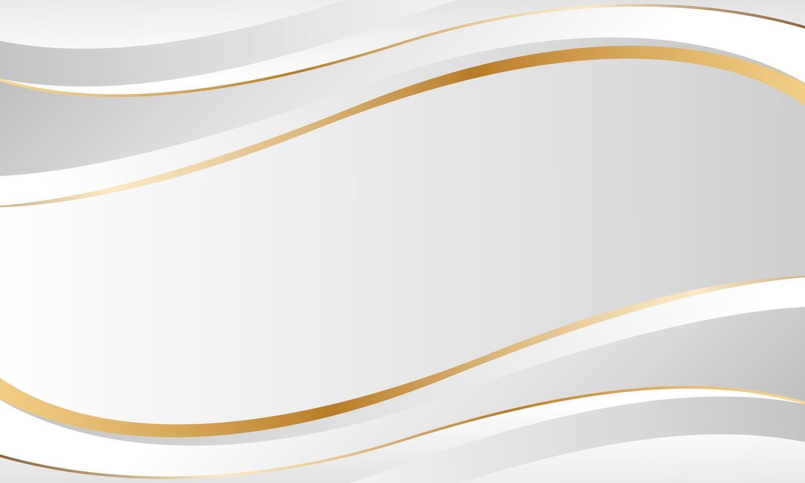 Elegant abstract white-gray and gold luxury wave background vector