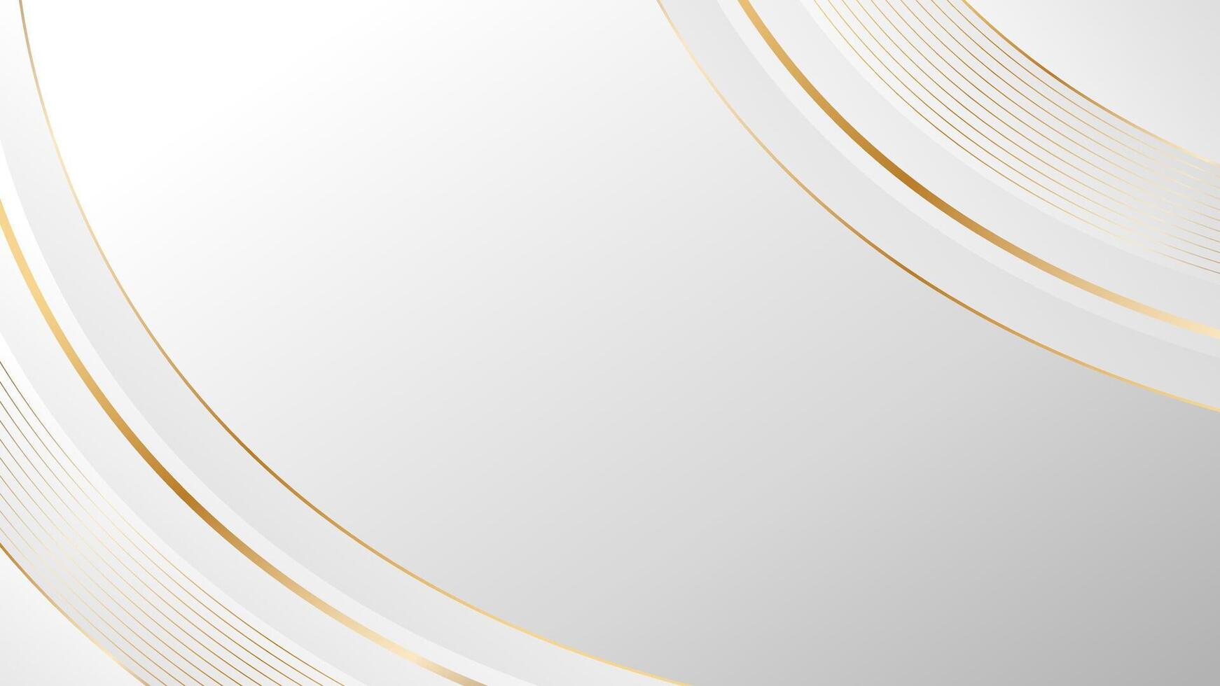 Abstract Minimalist Background with White, Gray, and Gold Curves vector