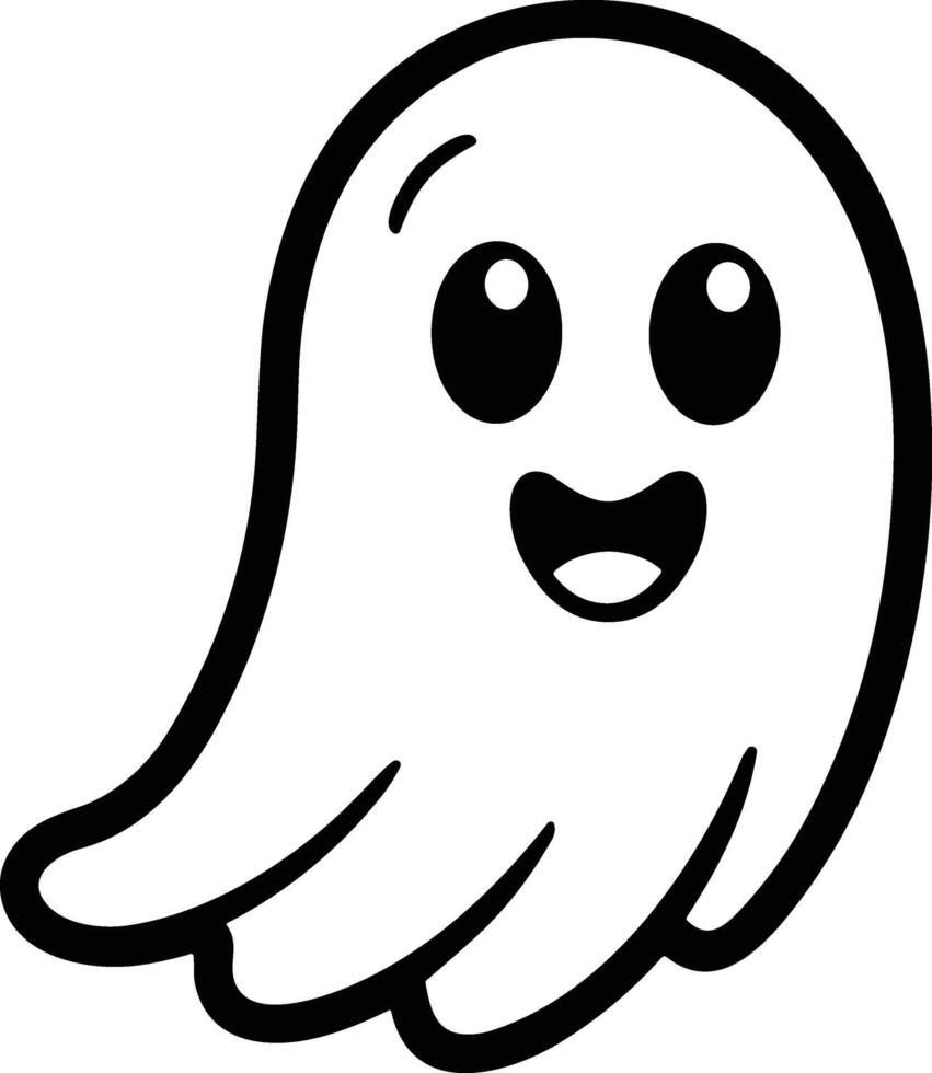 Cute Ghost Line Art for Halloween and Fun Spooky Designs vector