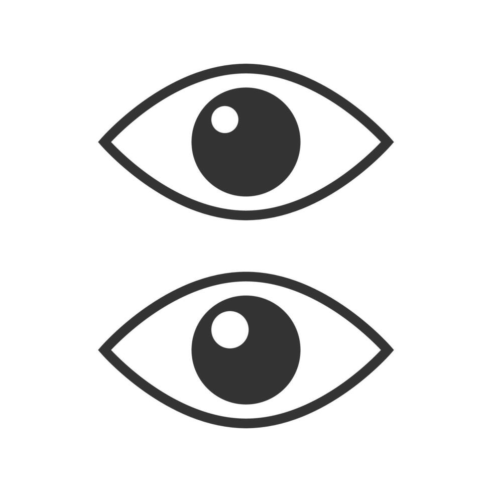 Eyes icon set isolated flat design. vector