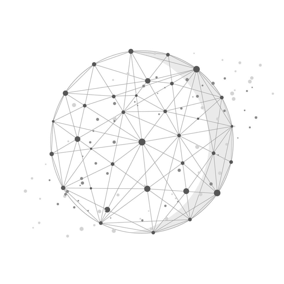 Round wire frame shape with dots isolated flat design. vector