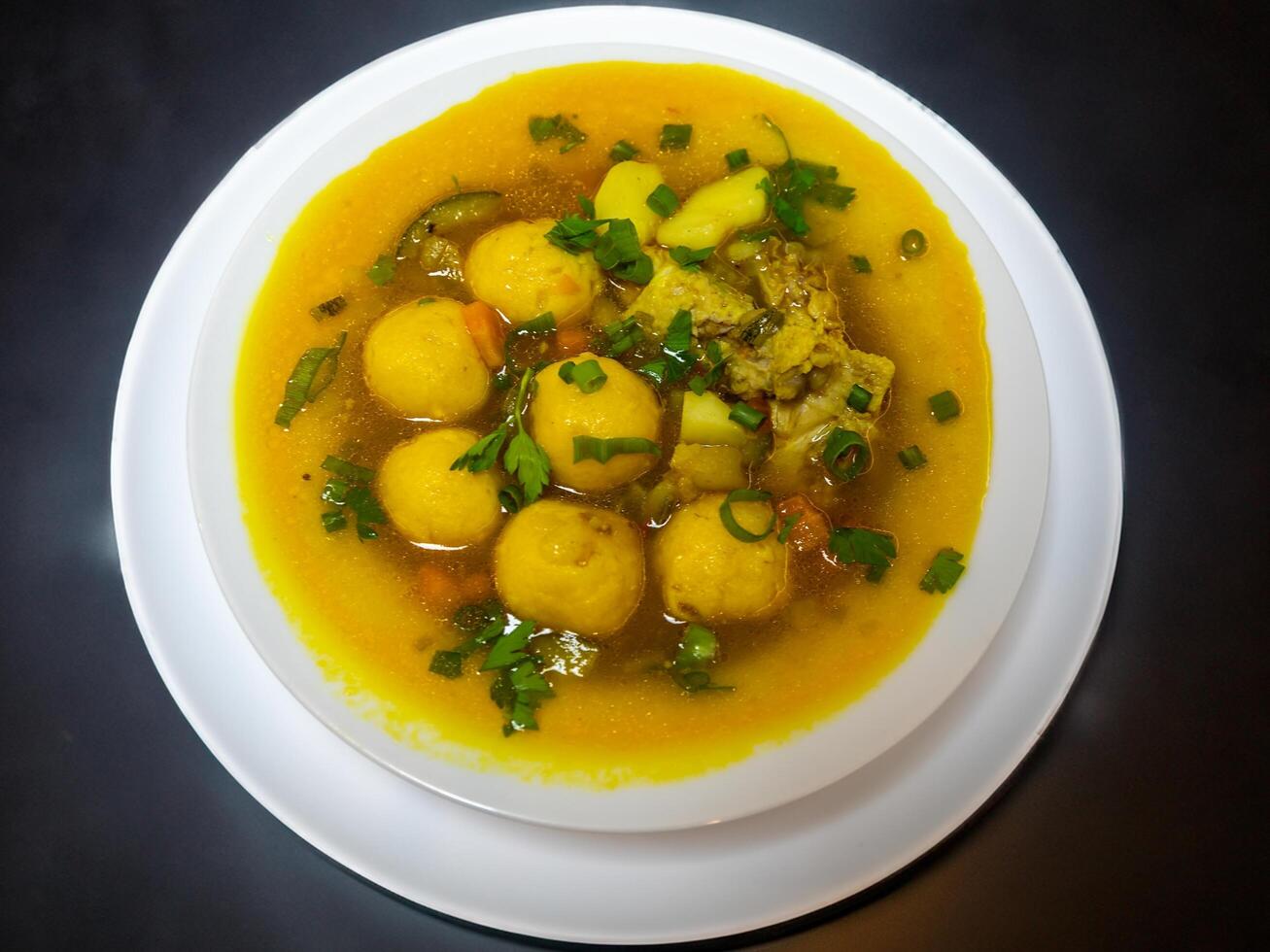 The iconic and traditional Paraguayan soup known as vori-vori or bori-bori, is the best soup in the world. Special soup for cold winter nights. 2 photo