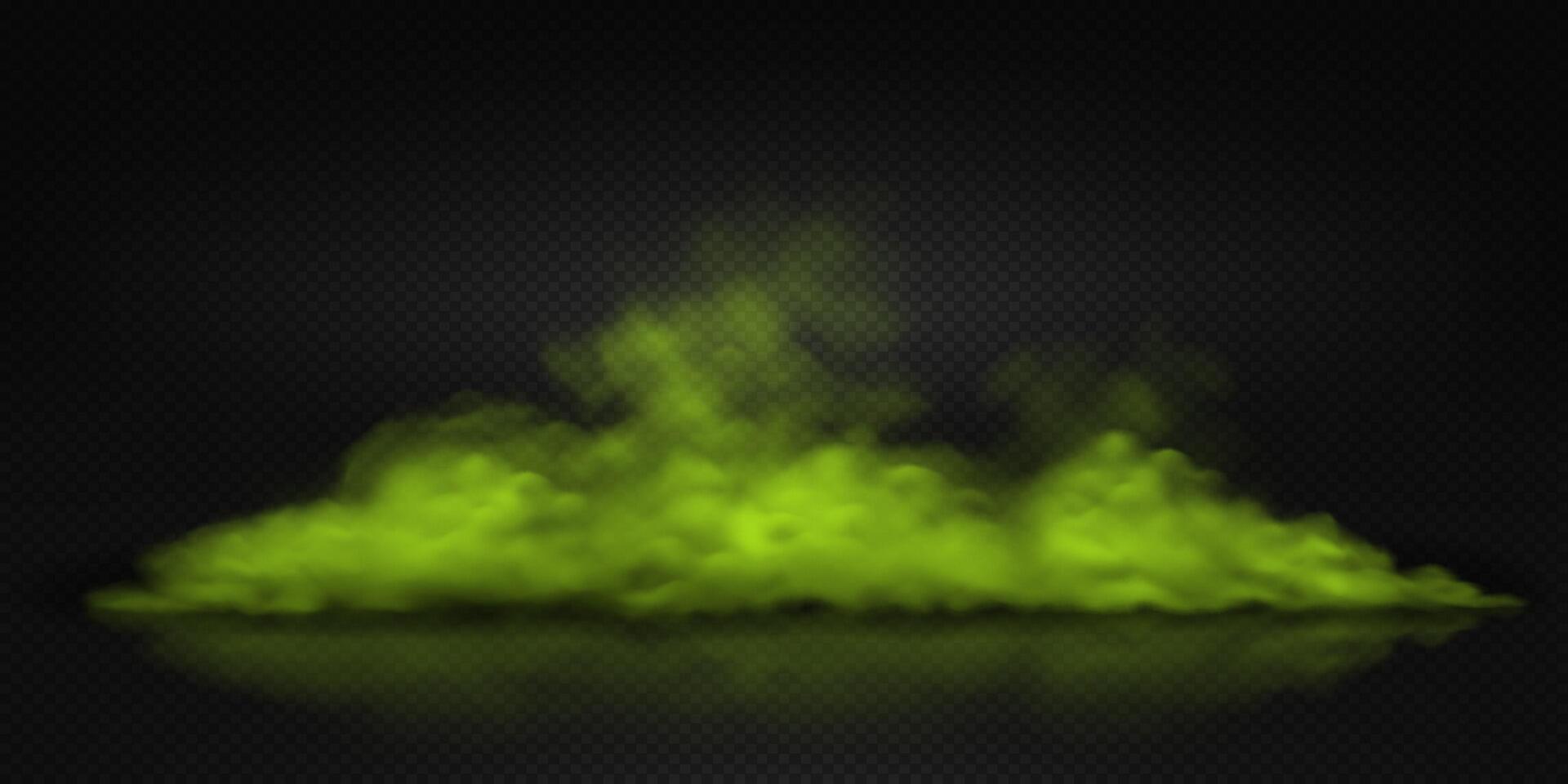 Abstract digital illustration of green smoke on floor in soft focus against a checkered background. Glowing ethereal haze creates mysterious atmosphere perfect for digital design or Halloween themes. vector