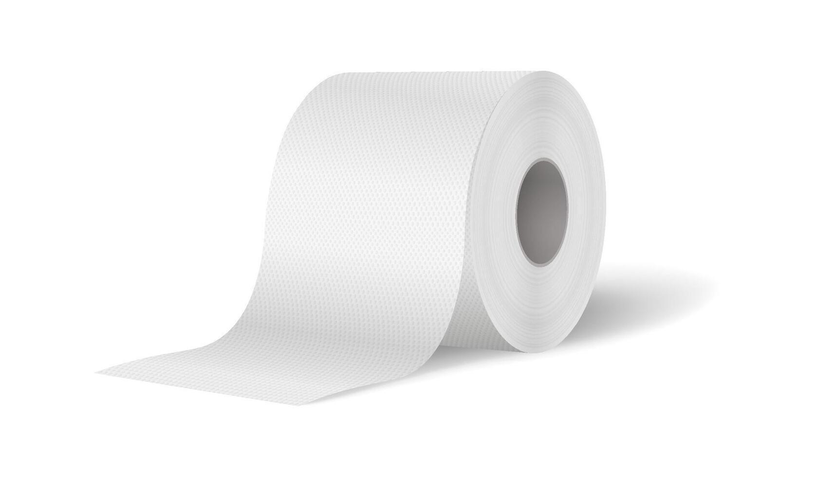 Highquality digital rendering of a white toilet paper roll on a simple background. Clean and minimalist design. Perfect for advertising hygiene and household products. vector