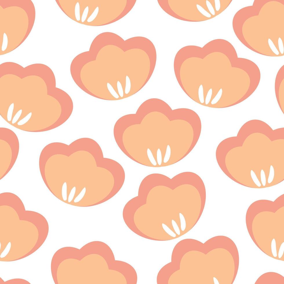 Seamless pattern cartoon flowers and leaves. cute botanical wallpaper and pattern for gift vector
