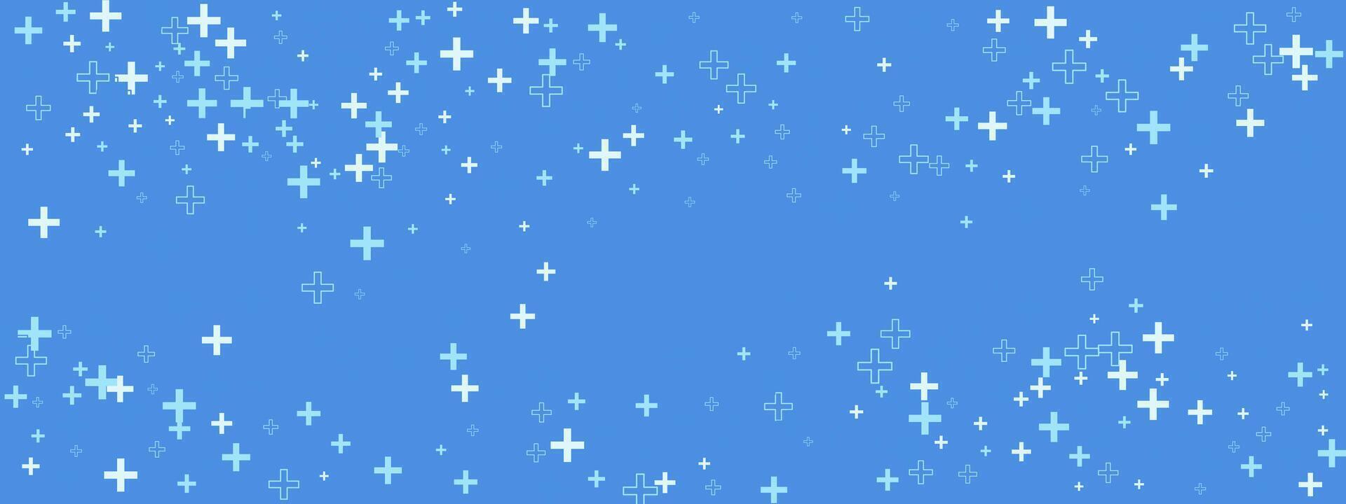 Abstract background with health plus pattern. Seamless medical layout in blue tones. Useful for sign, wallpaper, and interface design. illustration. vector