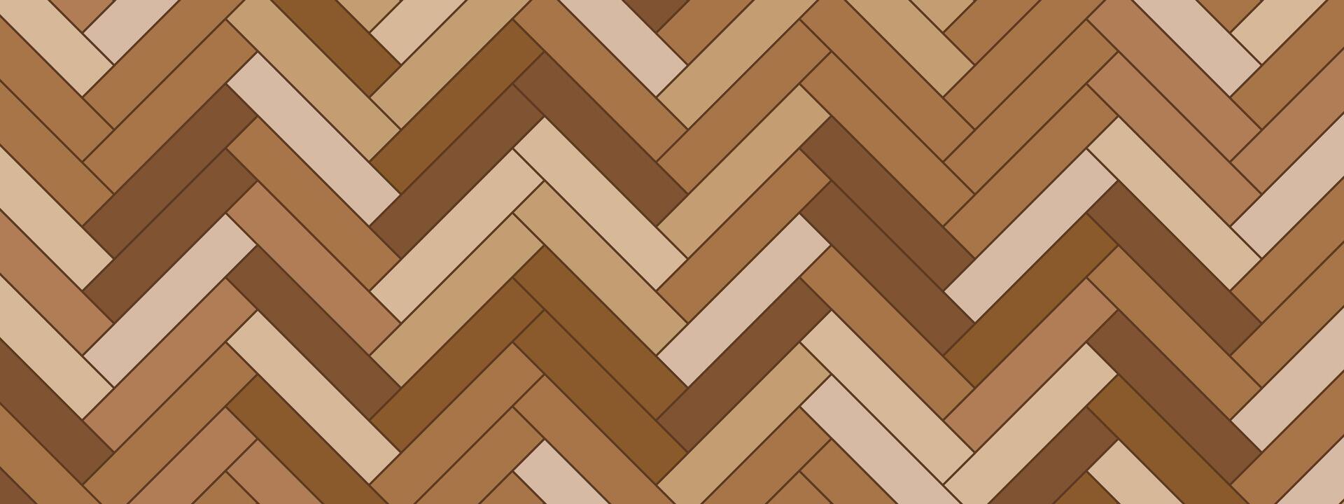herringbone pattern with natural wood parquet. Seamless wooden floor texture in warm brown tones. Ideal for backgrounds, interiors, or architectural design. vector