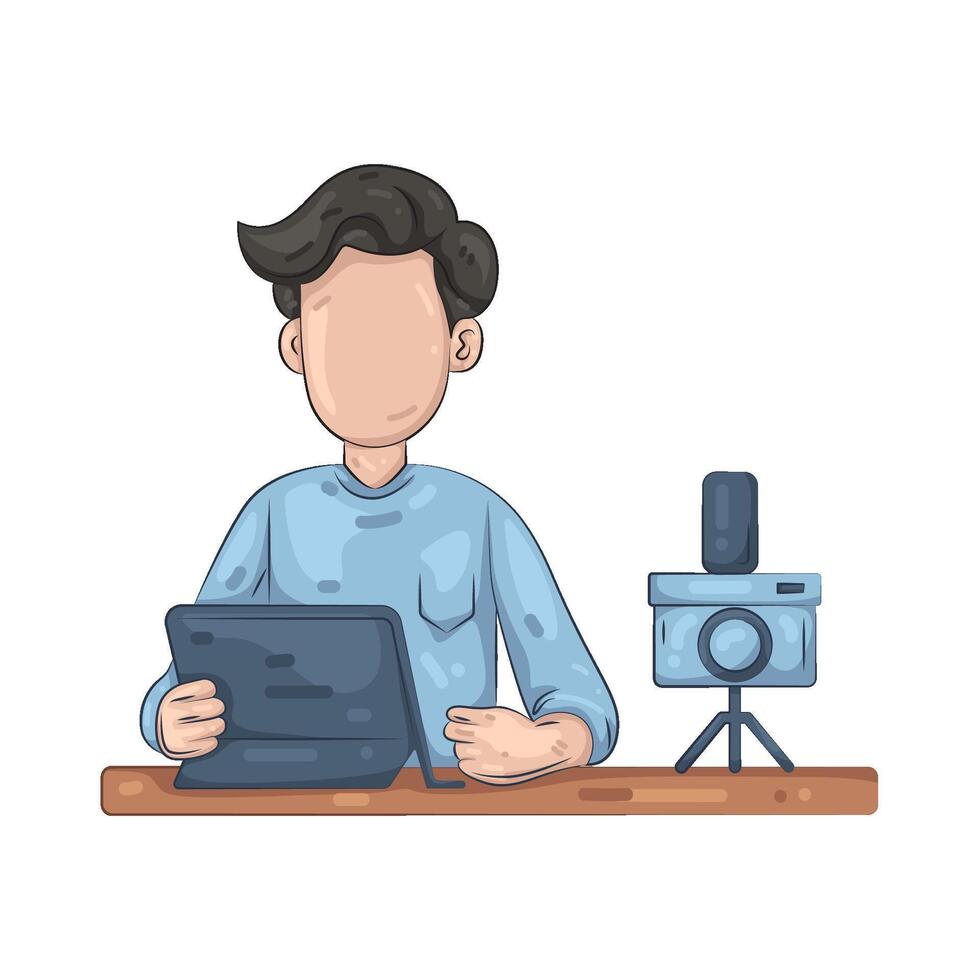 Illustration of content creator vector