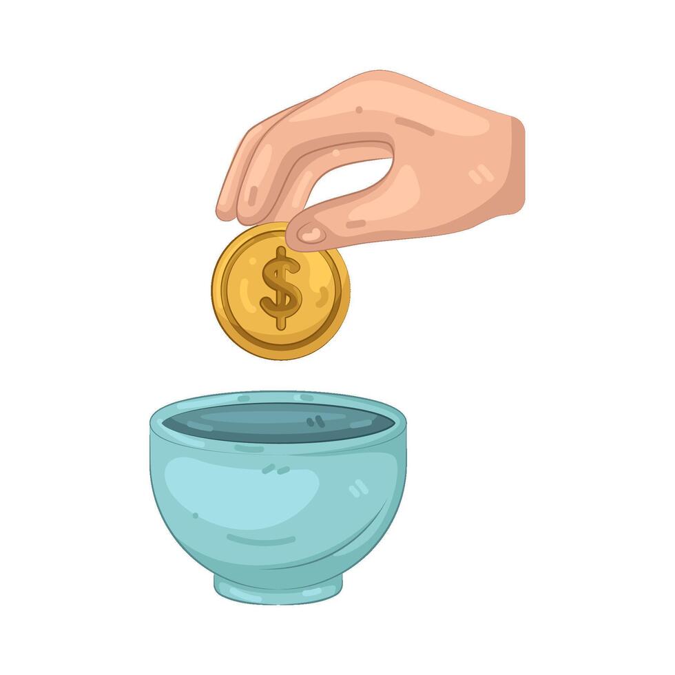 Illustration of donation cup vector