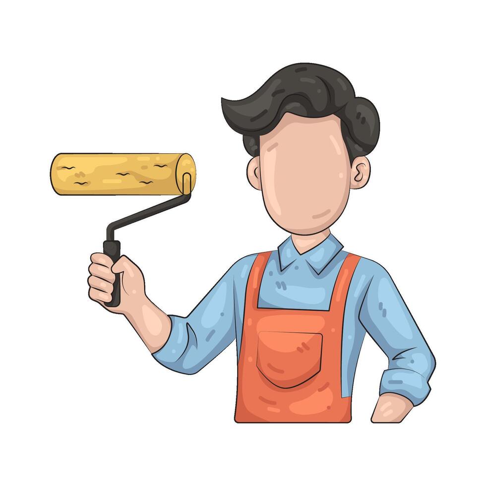 Illustration of painter vector
