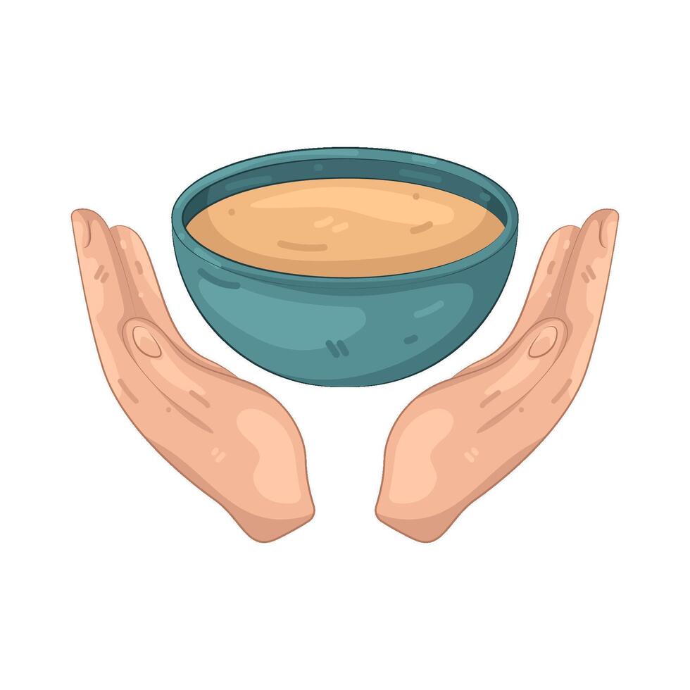 Illustration of giving soup vector
