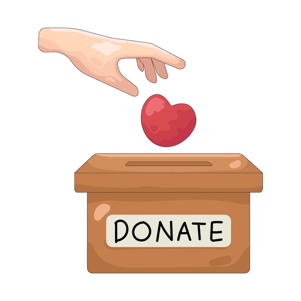 Illustration of donate box vector