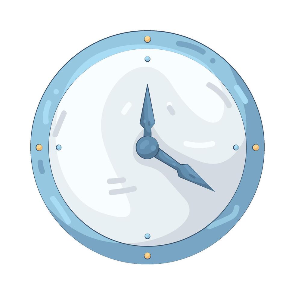 blue analog clock vector