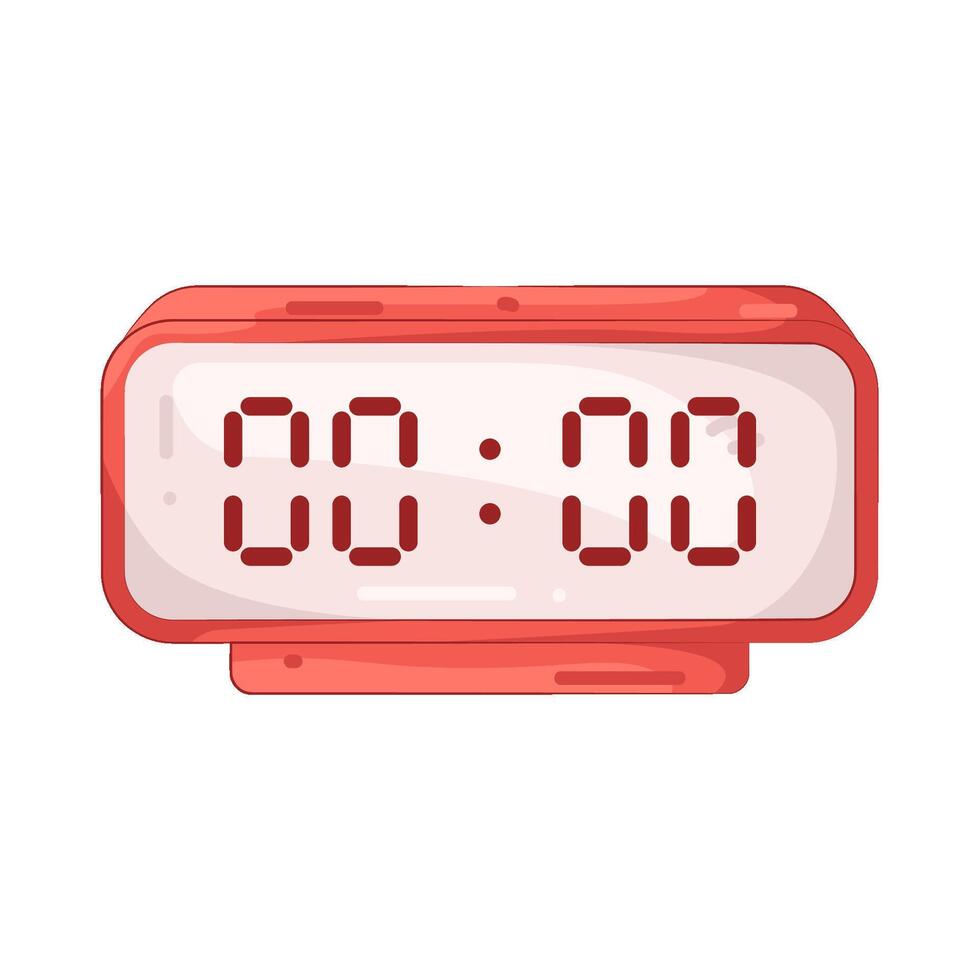 red digital clock vector