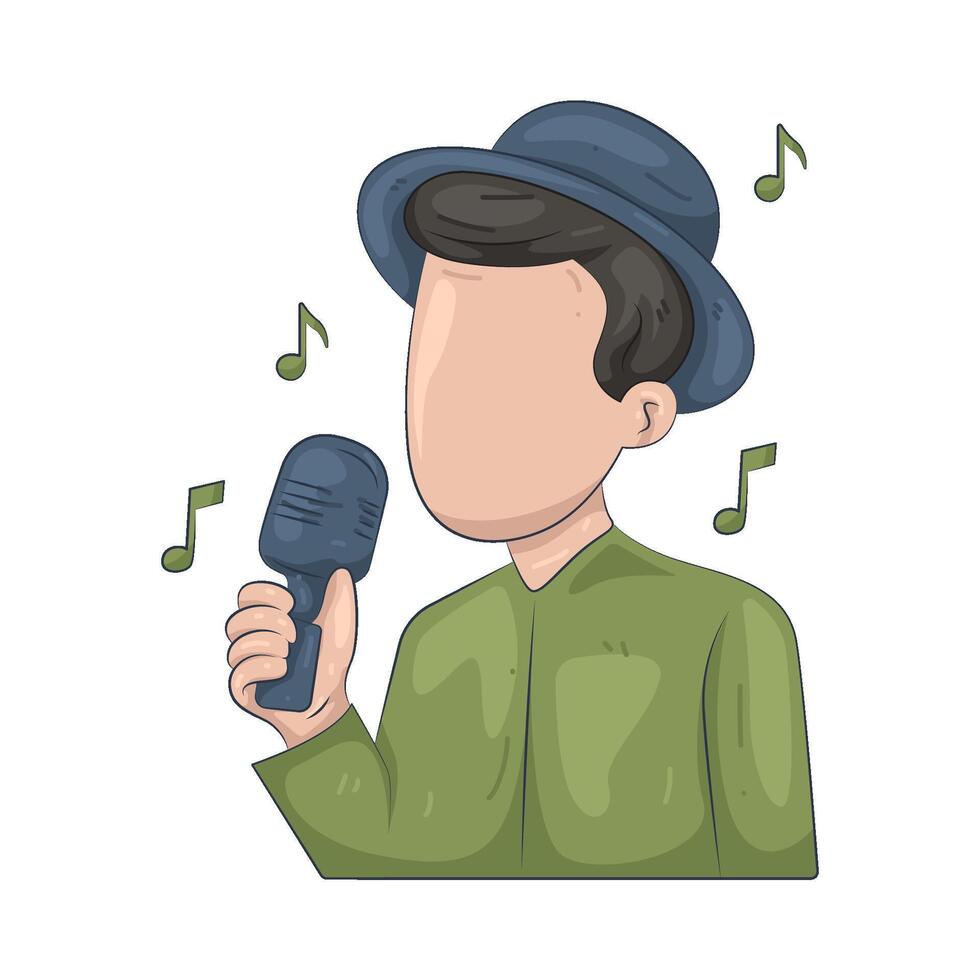 Illustration of singer man vector