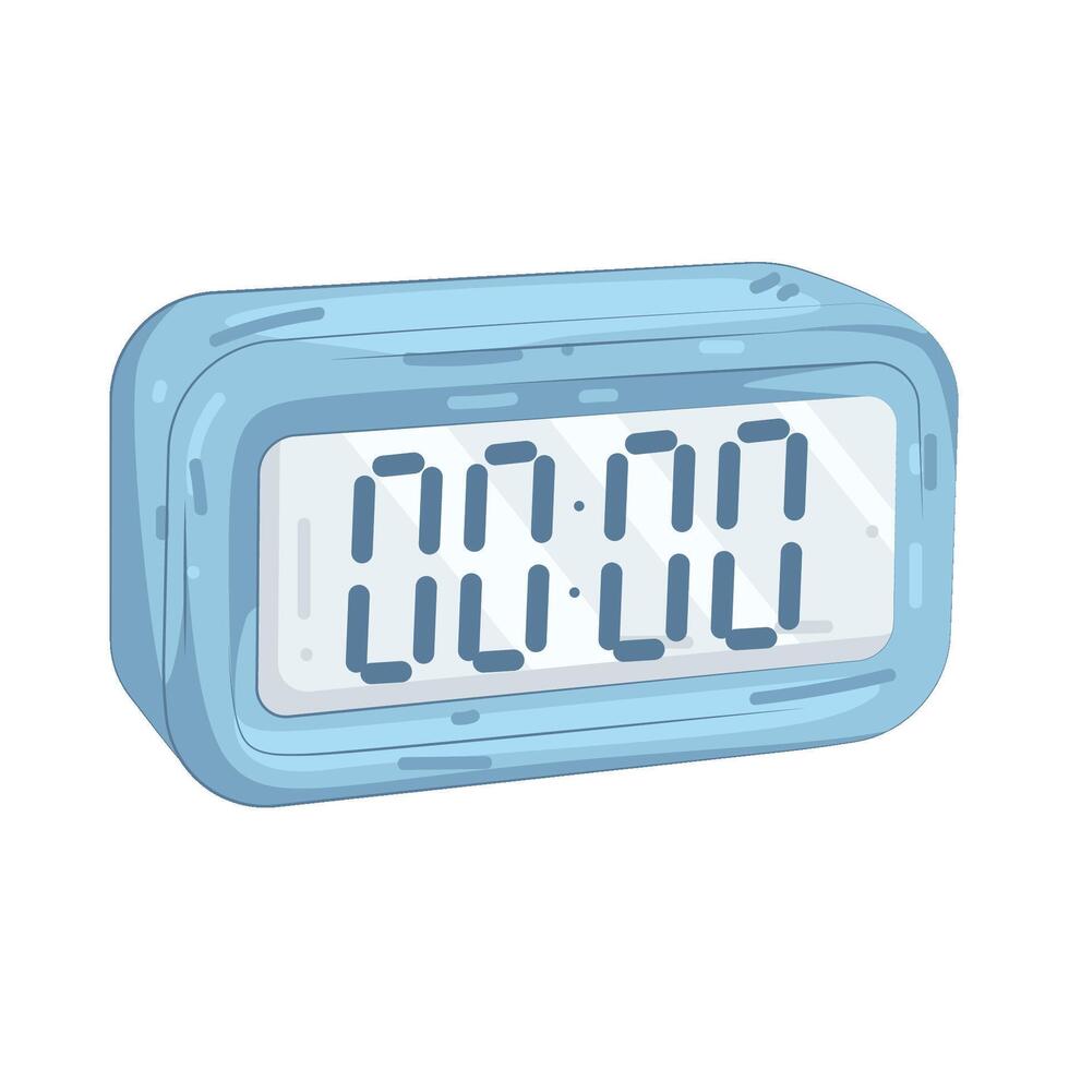 blue digital clock vector