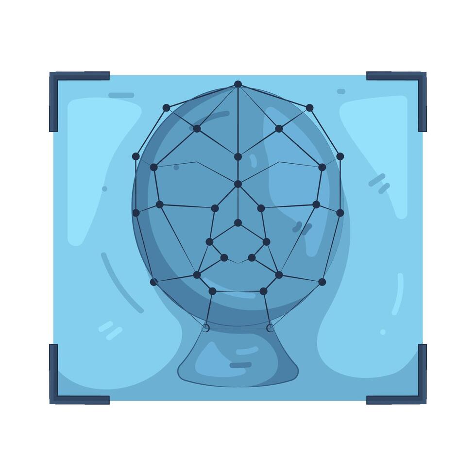 Illustration of Face Recognition vector