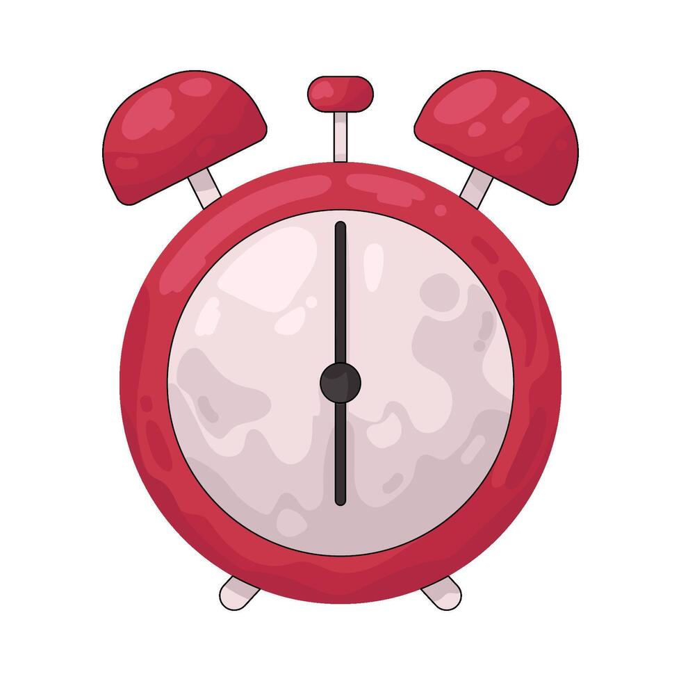 Illustration of a Red Alarm Clock vector