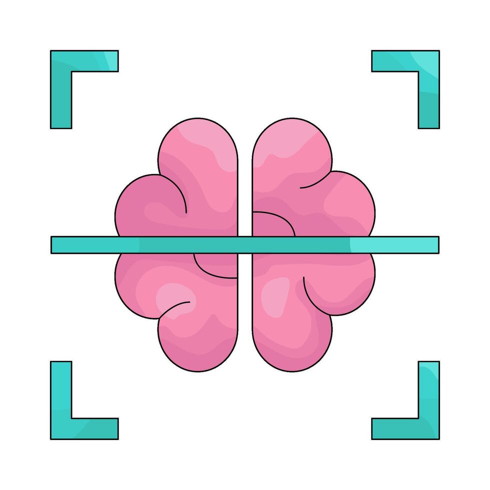 Illustration of brain scan vector