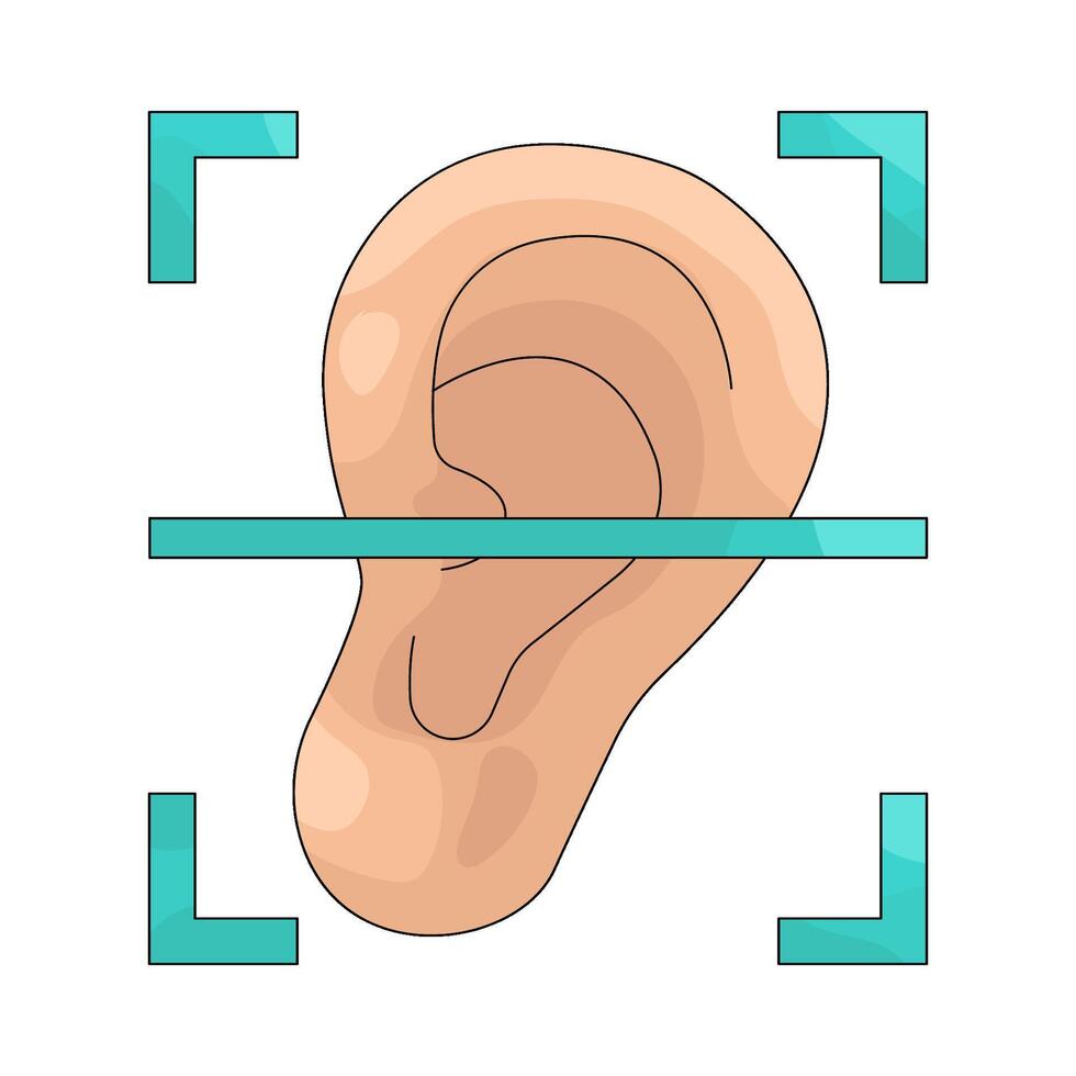Illustration of Ear Shape Scan vector