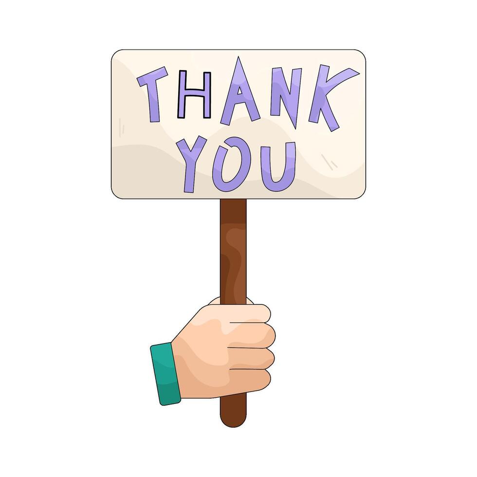Illustration of thank you board vector