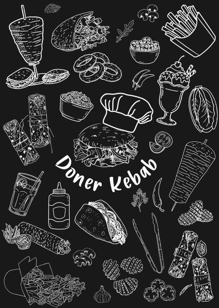 Chalkboard menu design, suitable for vintage restaurant and cafe concepts with hand-drawn details. vector
