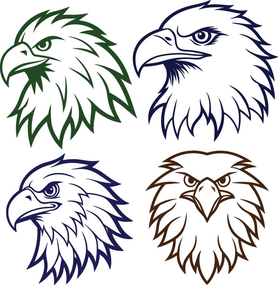 eagle head face design vector