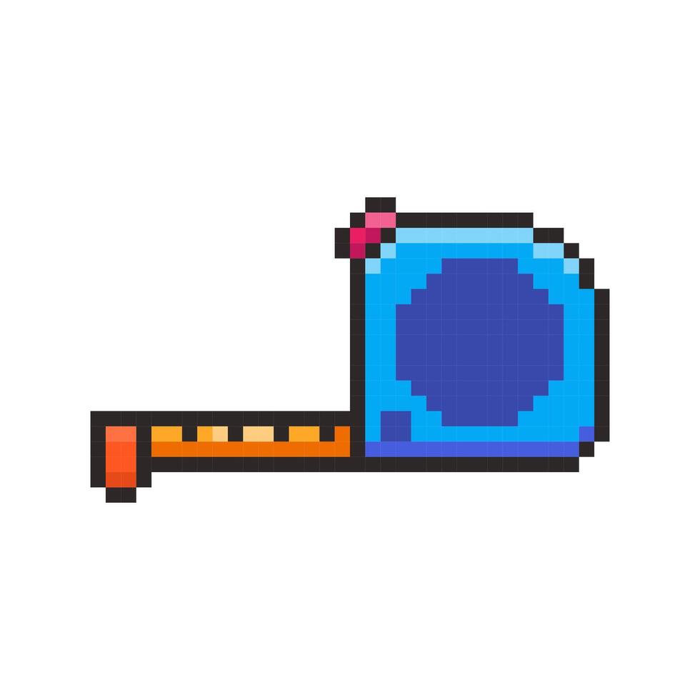 Pixel art Tape Measure game asset design vector
