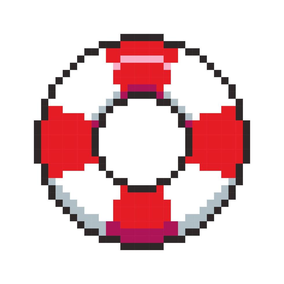 Pixel art float ring game asset design vector