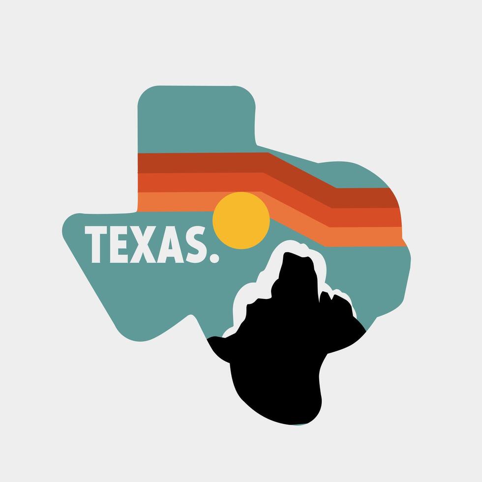 Texas Nature Flat Design Perfect for Sticker, etc vector
