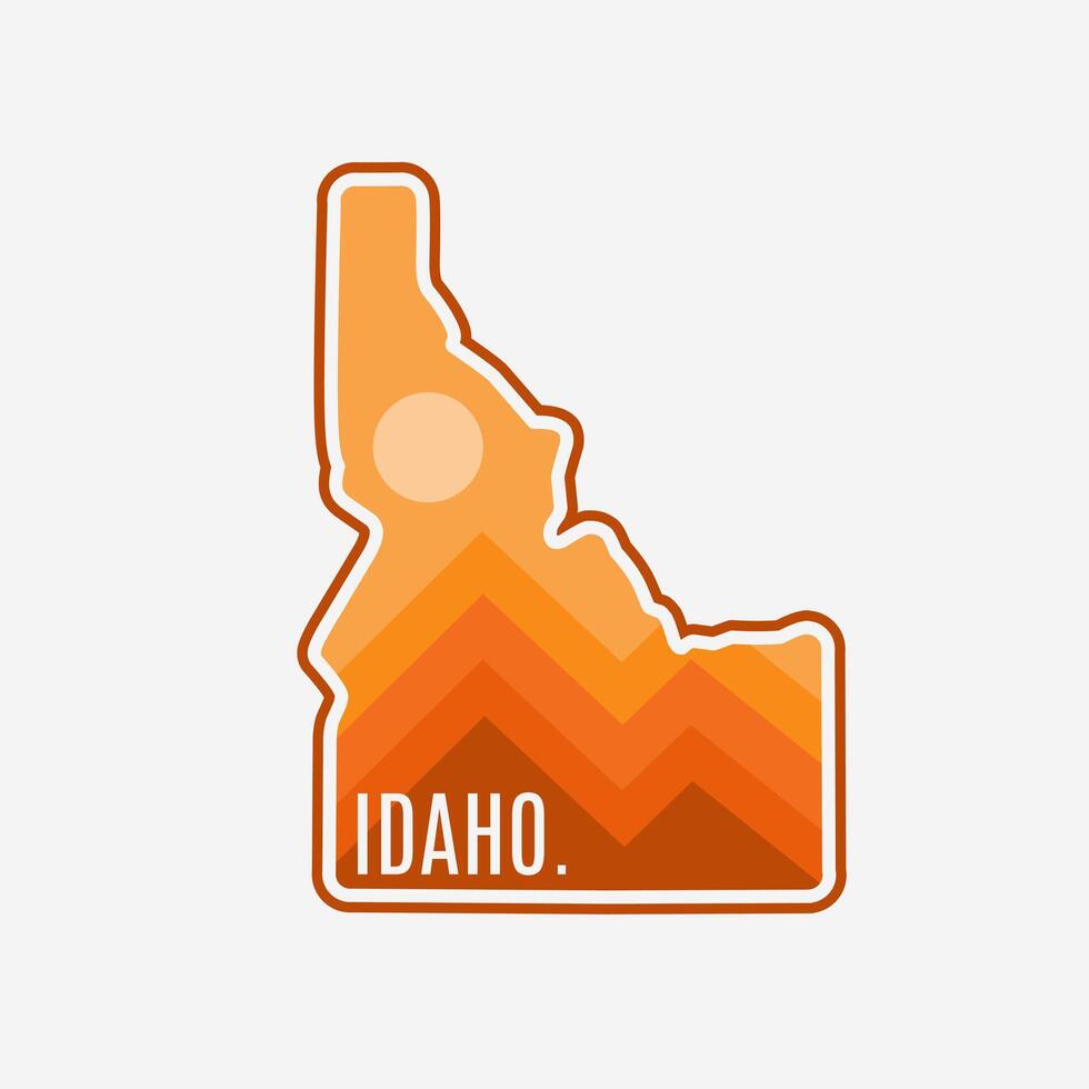 Idaho Sunset Mountain Perfect for Sticker, etc vector