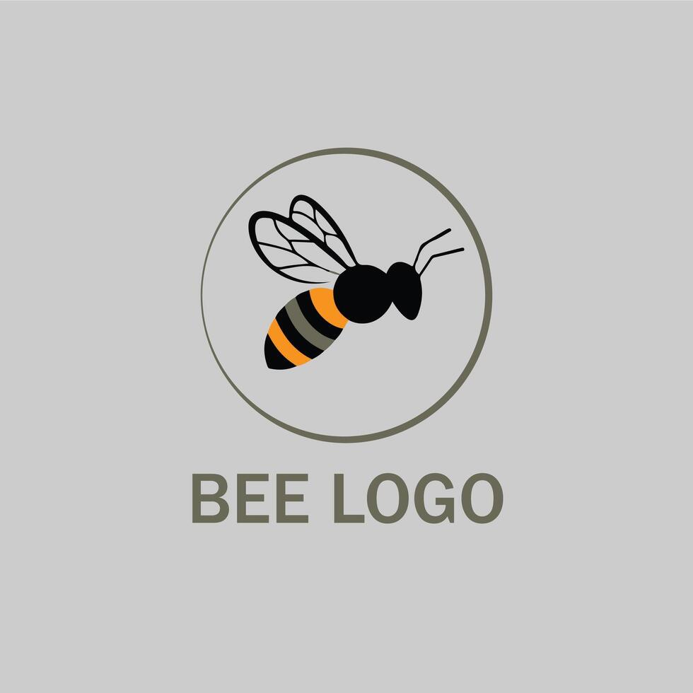 stylish bee logo design vector