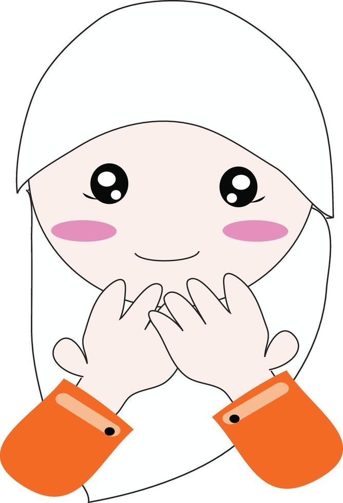 girl cute islam vector