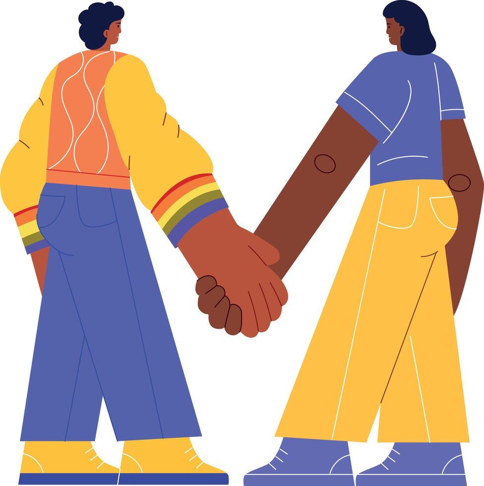 A flat style illustration showing lgbtq rights vector