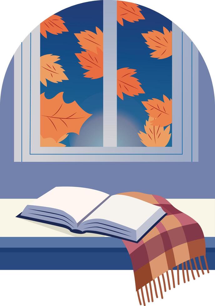 A flat style illustration depicting a cozy reading vector