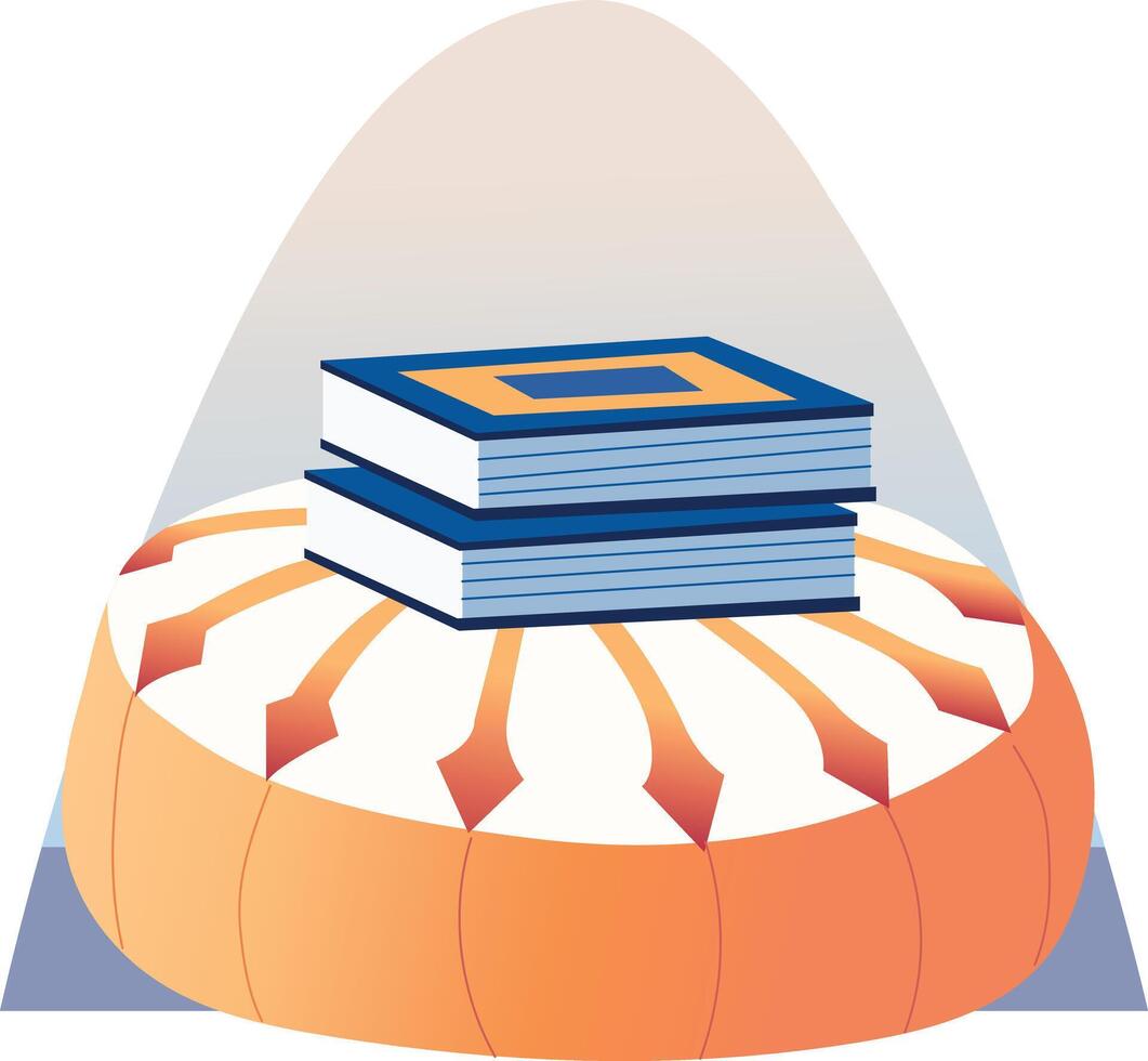 Flat style illustration showing a cozy soft reading cushion vector