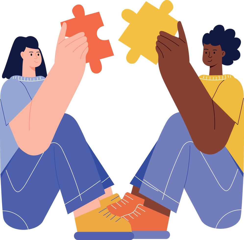 A flat style illustration showing persons acceptance vector