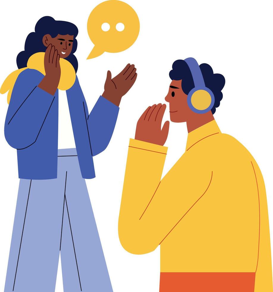 A flat style illustration showing gender respect between two persons vector