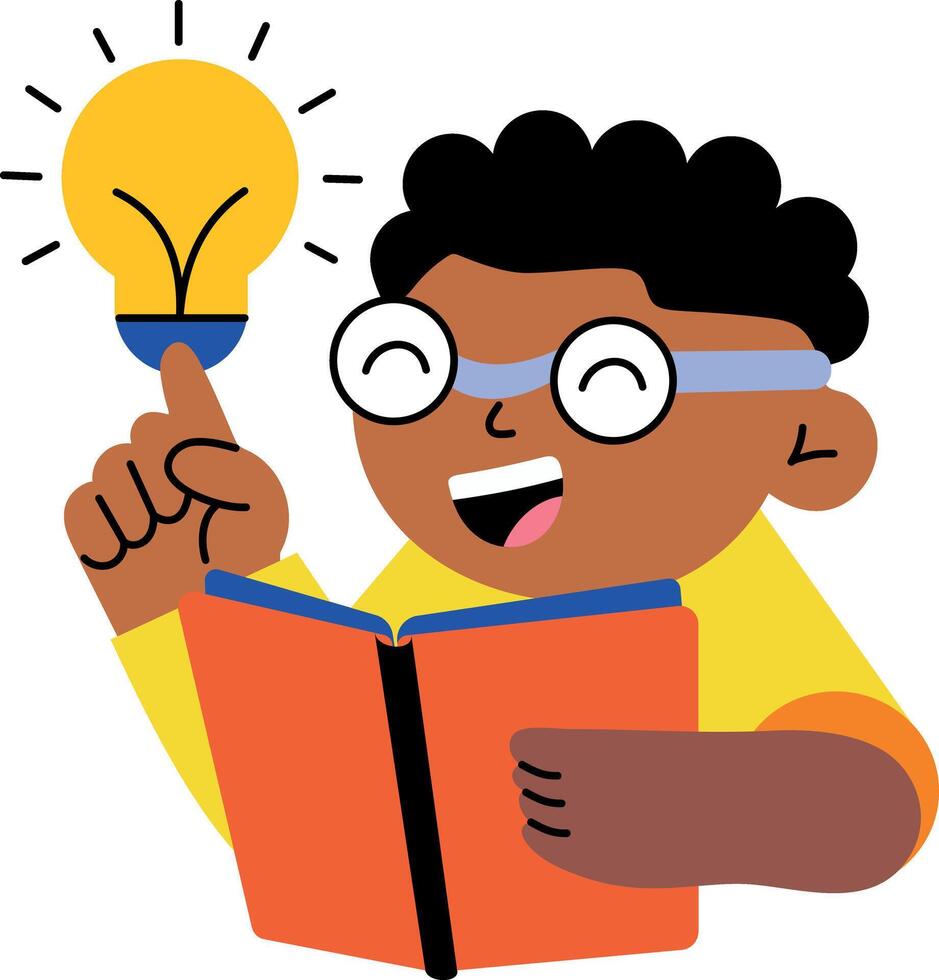 A flat style illustration showing person with ideation vector