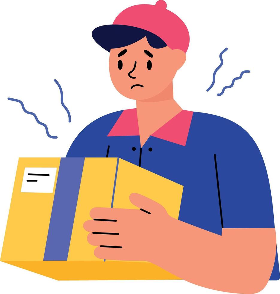 A flat style illustration showing person did wrong delivery vector