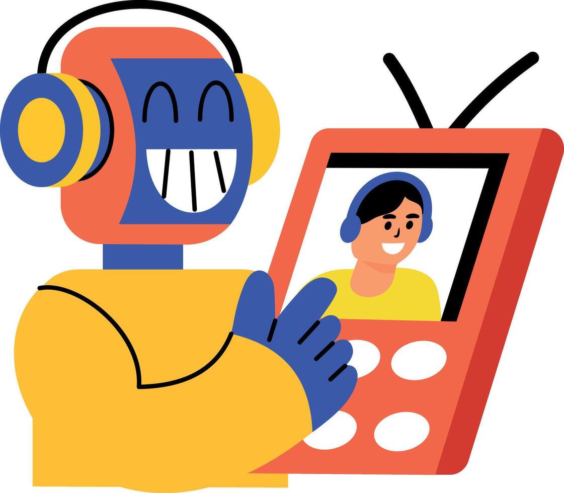 Flat style illustration showing ai tracking system vector